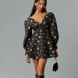 Maeve Sculpted V-Neck A-Line Mini Dress